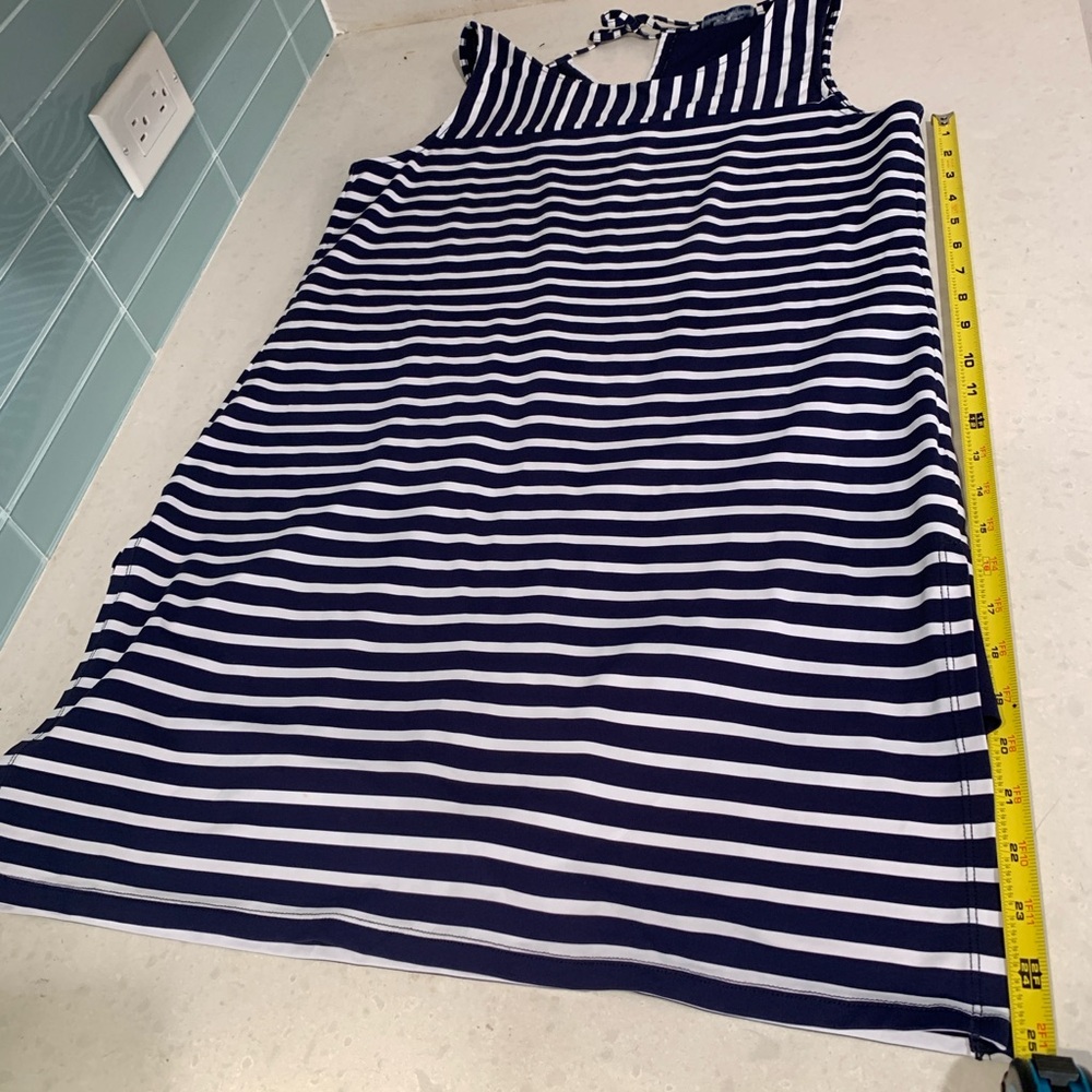 Tommy Bahama Navy White Striped Sleeveless Coastline Romper SPF 50 no tag med - Picture 7 of 7